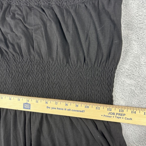 Lark + Grey Smocked Strapless Maxi Casual Dress S/M Black Stretch - Picture 4 of 5